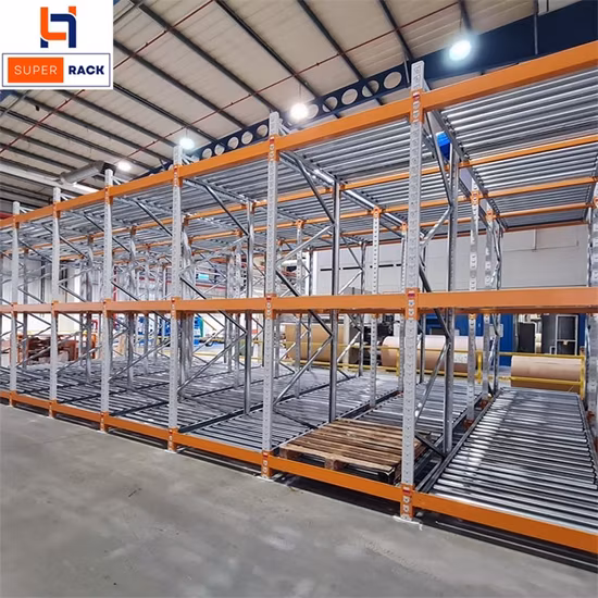 Steel Roller Warehouse Gravity Slide Storage Racking for Pallet Flow