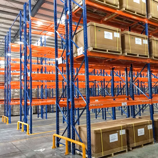 Long Span Double Deep Heavy Duty Warehouse Storage Rack High Bay Upright Pallet Racking